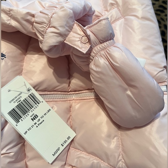 🩷 Ralph Lauren Baby Girl Pink Down Puffer Jacket Snowsuit | 4pc Set | NB - Picture 8 of 13